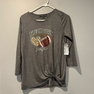 *Woman’s Gray Touchdown Football Top